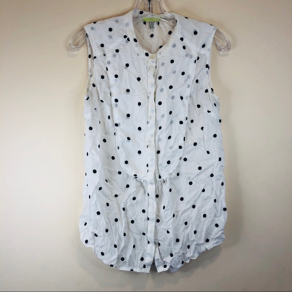 JOULES 🦓 sz. 8 polka dot button up blouse